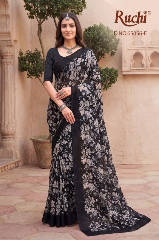 Ruchi saffron chiffon  275 cheap and best sarees
